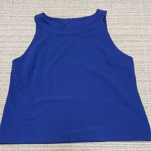 Talbots Women's Blue Ribbed Textured Sleeveless Top